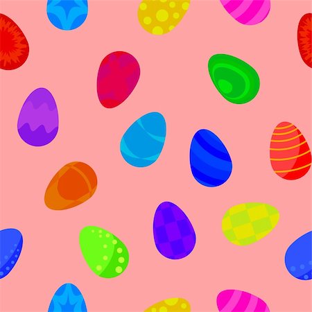 simsearch:400-05371255,k - Vector seamless holiday background, easter eggs with various color patterns Foto de stock - Royalty-Free Super Valor e Assinatura, Número: 400-04813064