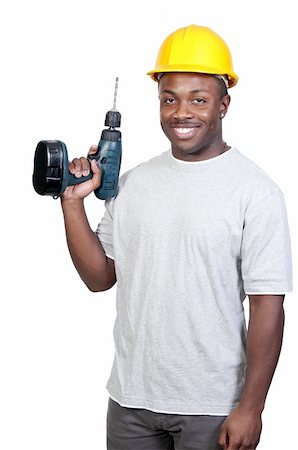 A black man African American construction worker a job site. Stock Photo - Budget Royalty-Free & Subscription, Code: 400-04813636