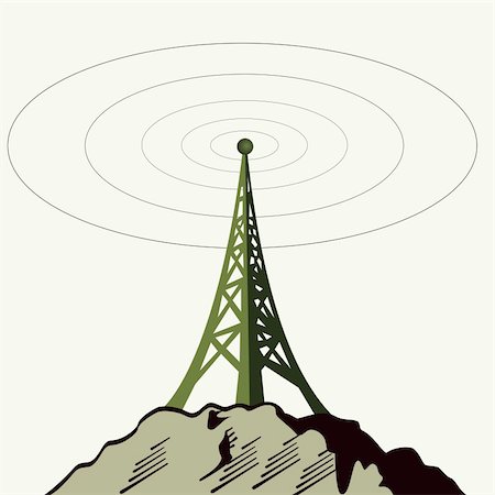 electromagnetic field - communication tower Stock Photo - Budget Royalty-Free & Subscription, Code: 400-04813632