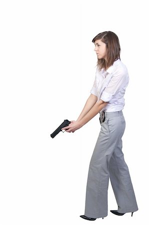 simsearch:400-04816325,k - A beautiful police detective woman on the job with a gun Stock Photo - Budget Royalty-Free & Subscription, Code: 400-04813654