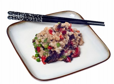 simsearch:400-04281267,k - Mushroom Rice Risotto Meal with Decorative Chopsticks. Stock Photo - Budget Royalty-Free & Subscription, Code: 400-04813932