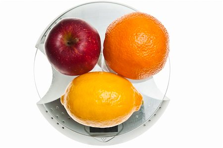 simsearch:400-04271582,k - Mix of fruits isolated on food scale Photographie de stock - Aubaine LD & Abonnement, Code: 400-04813982