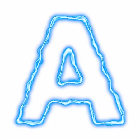 alphabet of blue lightning letters and numbers Photographie de stock - Aubaine LD & Abonnement, Code: 400-04824400