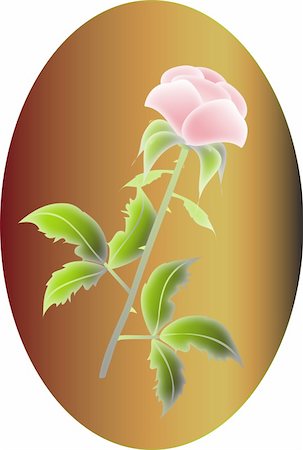 Vector Image delicate pink rose on an oval background of stylized stone Foto de stock - Royalty-Free Super Valor e Assinatura, Número: 400-04824660
