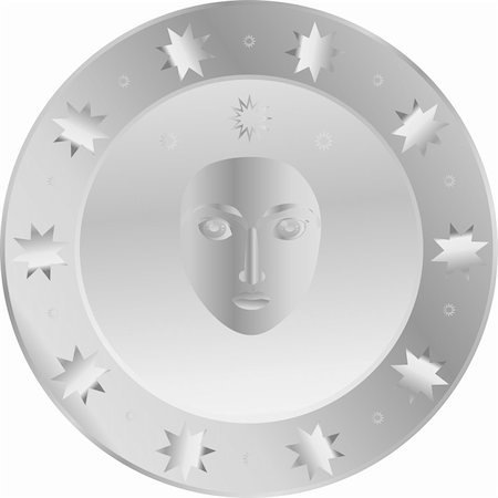 Silver shield with the image of a face in the middle Foto de stock - Royalty-Free Super Valor e Assinatura, Número: 400-04824661