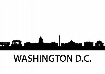 simsearch:400-04758301,k - detailed silhouette of  Washington D.C. Stockbilder - Microstock & Abonnement, Bildnummer: 400-04824711