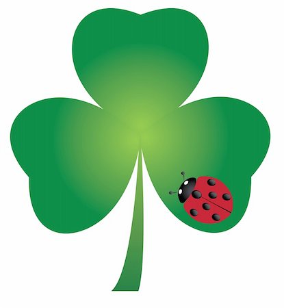 simsearch:400-06570489,k - vector illustration of a shamrock with a ladybug Stock Photo - Budget Royalty-Free & Subscription, Code: 400-04824731