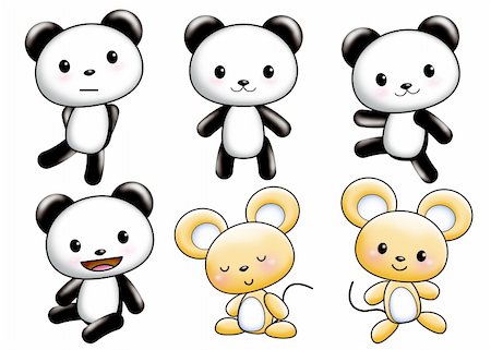 simsearch:400-04354487,k - Cute cartoon design elements set - panda,mouse Stock Photo - Budget Royalty-Free & Subscription, Code: 400-04824863