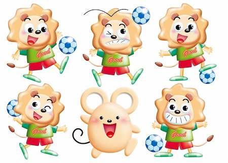 simsearch:400-04354487,k - Cute cartoon design elements set - lion, sport Stock Photo - Budget Royalty-Free & Subscription, Code: 400-04824883