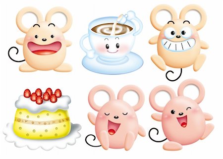 simsearch:400-04354487,k - Cute cartoon design elements set - mouse Stock Photo - Budget Royalty-Free & Subscription, Code: 400-04824892