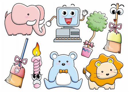 simsearch:400-04354487,k - Cute cartoon design elements set - monster Stock Photo - Budget Royalty-Free & Subscription, Code: 400-04824906