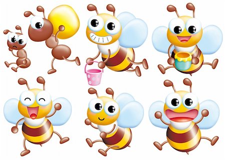 simsearch:400-04354487,k - Cute cartoon design elements set - bee Stock Photo - Budget Royalty-Free & Subscription, Code: 400-04824910