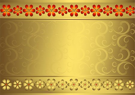 easter eggs in a dark color - Gold vintage card with floral ornament (vector) Stock Photo - Budget Royalty-Free & Subscription, Code: 400-04825158