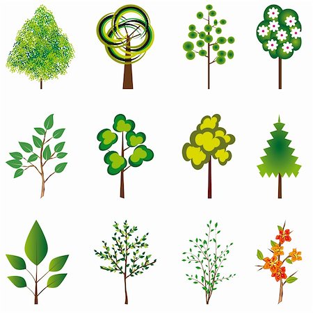 The collection of trees for design. Vector illustration. Vector art in Adobe illustrator EPS format, compressed in a zip file. The different graphics are all on separate layers so they can easily be moved or edited individually. The document can be scaled to any size without loss of quality. Stock Photo - Budget Royalty-Free & Subscription, Code: 400-04825242