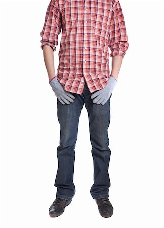 man in a working form, and work gloves isolated Stock Photo - Budget Royalty-Free & Subscription, Code: 400-04825371