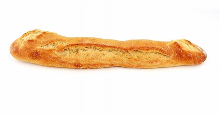 staple - Traditional french bread (baguette), isolated on a white background Foto de stock - Super Valor sin royalties y Suscripción, Código: 400-04825431