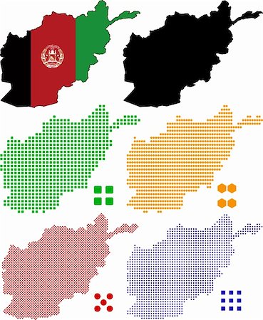 Vector illustration pixel map of Afghanistan. Stock Photo - Budget Royalty-Free & Subscription, Code: 400-04829246