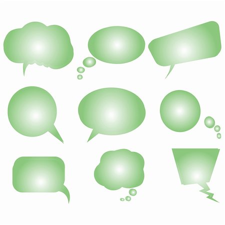 simsearch:400-05668037,k - collection of green stylized text bubbles, vector art illustration; more text bubbles in my gallery Stock Photo - Budget Royalty-Free & Subscription, Code: 400-04829690