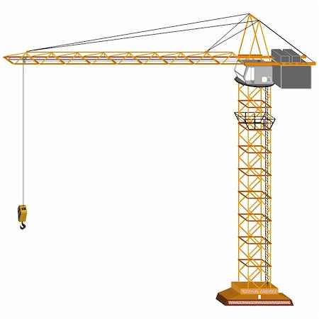 tridimensional crane drawing, isolated on white background; abstract art illustration Stock Photo - Budget Royalty-Free & Subscription, Code: 400-04829962