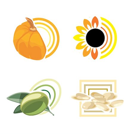 simsearch:400-04820004,k - Vector illustration - sunflower, olive, pumpkin, sesame icons Stockbilder - Microstock & Abonnement, Bildnummer: 400-04820004