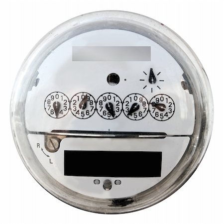 saving electricity - Analog electric meter display round with glass cover Stock Photo - Budget Royalty-Free & Subscription, Code: 400-04820089