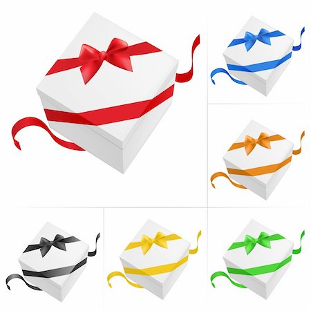 simsearch:400-04329029,k - Vector illustration of 6 gift boxes with ribbon on white background Stock Photo - Budget Royalty-Free & Subscription, Code: 400-04820342