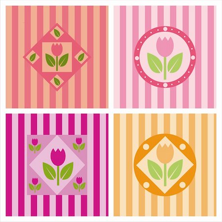 simsearch:400-04350939,k - set of 4 cute tulips backgrounds Stock Photo - Budget Royalty-Free & Subscription, Code: 400-04820524