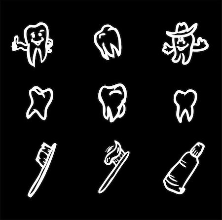 set of abstract teeth vector illustration symbol Stock Photo - Budget Royalty-Free & Subscription, Code: 400-04820536