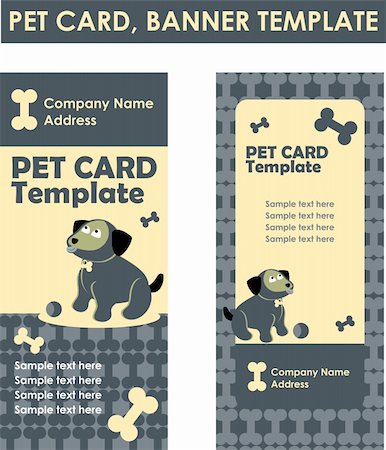 pet shop - Vector illustration of dog symbol zoo shop business card with food Stock Photo - Budget Royalty-Free & Subscription, Code: 400-04820530