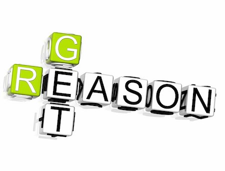 3D Get Reason Crossword on white background Photographie de stock - Aubaine LD & Abonnement, Code: 400-04820581