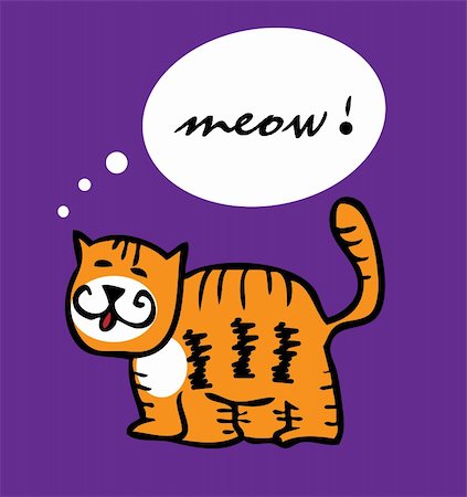 simsearch:400-08043274,k - Cat kitty tiger cartoon funny vector illustration Photographie de stock - Aubaine LD & Abonnement, Code: 400-04820647
