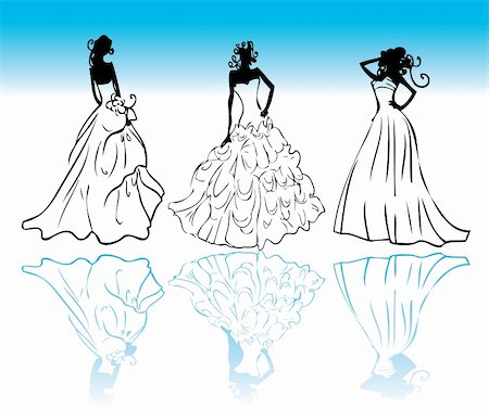 Wedding dress icons collection vector silhouette Stock Photo - Budget Royalty-Free & Subscription, Code: 400-04820706