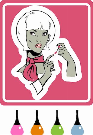 simsearch:400-06061806,k - woman make up icon, card, poster, sticker. A woman is getting manicure Stock Photo - Budget Royalty-Free & Subscription, Code: 400-04820776