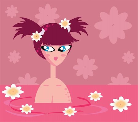 simsearch:400-04377849,k - Girl Relax In Flower SPA Bath icon Foto de stock - Super Valor sin royalties y Suscripción, Código: 400-04820814