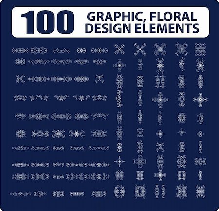 100 Graphic, floral, tattoo design elements books, cards decor ornament Stock Photo - Budget Royalty-Free & Subscription, Code: 400-04820817