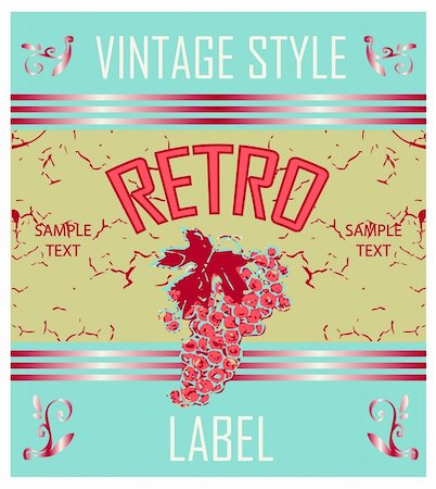 simsearch:400-04352793,k - Vintage Label Grape Variant of design of a label for wine Stock Photo - Budget Royalty-Free & Subscription, Code: 400-04820902