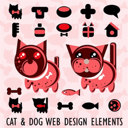 retro cat pattern - Big Pets web site icons set and background Stock Photo - Budget Royalty-Free & Subscription, Code: 400-04820928