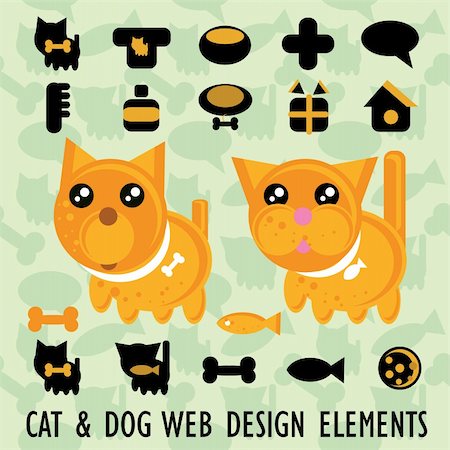 Big Pets web site icons set and background Stock Photo - Budget Royalty-Free & Subscription, Code: 400-04820952