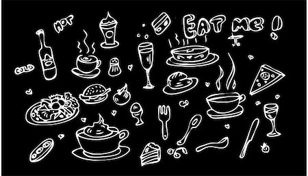 simsearch:400-04954423,k - Fake tattoo Food Icon Set Doodle sketch Eat me! Stock Photo - Budget Royalty-Free & Subscription, Code: 400-04820969