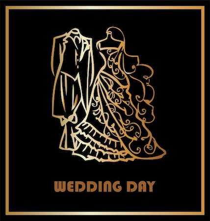 wedding couple greeting card template vector Stock Photo - Budget Royalty-Free & Subscription, Code: 400-04820973