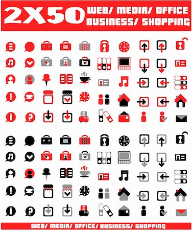 simsearch:400-05196694,k - 100 red and black vector environmental icons and design-elements Stock Photo - Budget Royalty-Free & Subscription, Code: 400-04821077