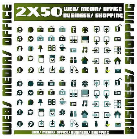 100 green vector environmental icons and design-elements Stock Photo - Budget Royalty-Free & Subscription, Code: 400-04821085