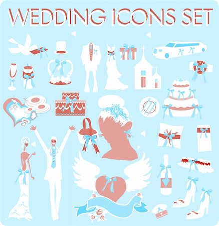 simsearch:400-04606804,k - Wedding Bridal Icon set Design elements Fotografie stock - Microstock e Abbonamento, Codice: 400-04821190