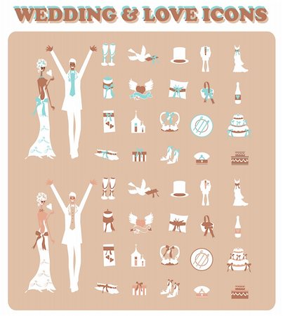 simsearch:400-04161971,k - Wedding Bridal Icon set Design elements Stock Photo - Budget Royalty-Free & Subscription, Code: 400-04821191