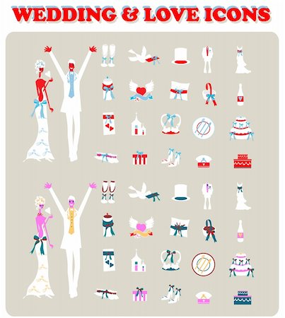 simsearch:400-04161971,k - Wedding Bridal Icon set Design elements Stock Photo - Budget Royalty-Free & Subscription, Code: 400-04821192