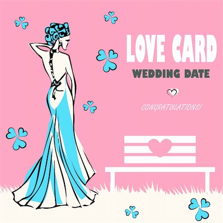simsearch:400-08346659,k - Wedding card, love nature, congratulations logo. Vector weddings icons with tree, cake and couple Stockbilder - Microstock & Abonnement, Bildnummer: 400-04821193