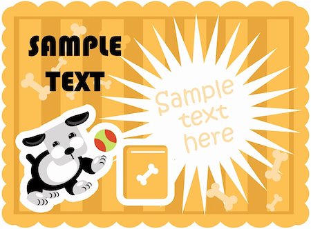 Cute dogs food card template vector poster paper tag with flash Foto de stock - Super Valor sin royalties y Suscripción, Código: 400-04821233