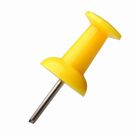 pshenichka (artist) - Yellow pushpin isolated on white background Stock Photo - Budget Royalty-Free & Subscription, Code: 400-04821304