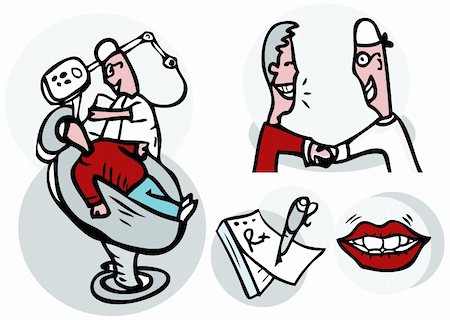 Dentist working on patient vector icons set Stock Photo - Budget Royalty-Free & Subscription, Code: 400-04821359