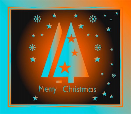 simsearch:400-07836382,k - Orange and Blue Christmas Background Card Photographie de stock - Aubaine LD & Abonnement, Code: 400-04821459